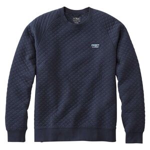 L.L. Bean Men's Quilted Sweatshirt, Crewneck in navy size medium